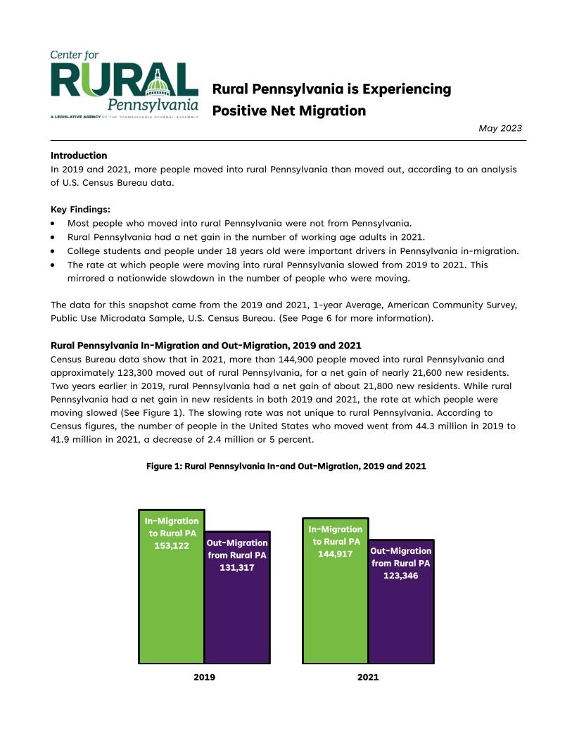 Fact Sheets - Center For Rural PA